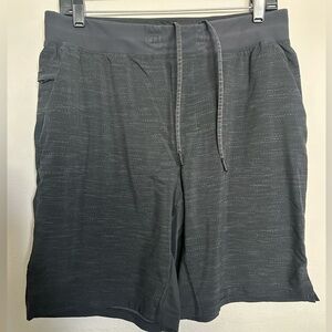 Lululemon T.H.E. Short 9" L Heathered Texture Printed Black Deep Coal